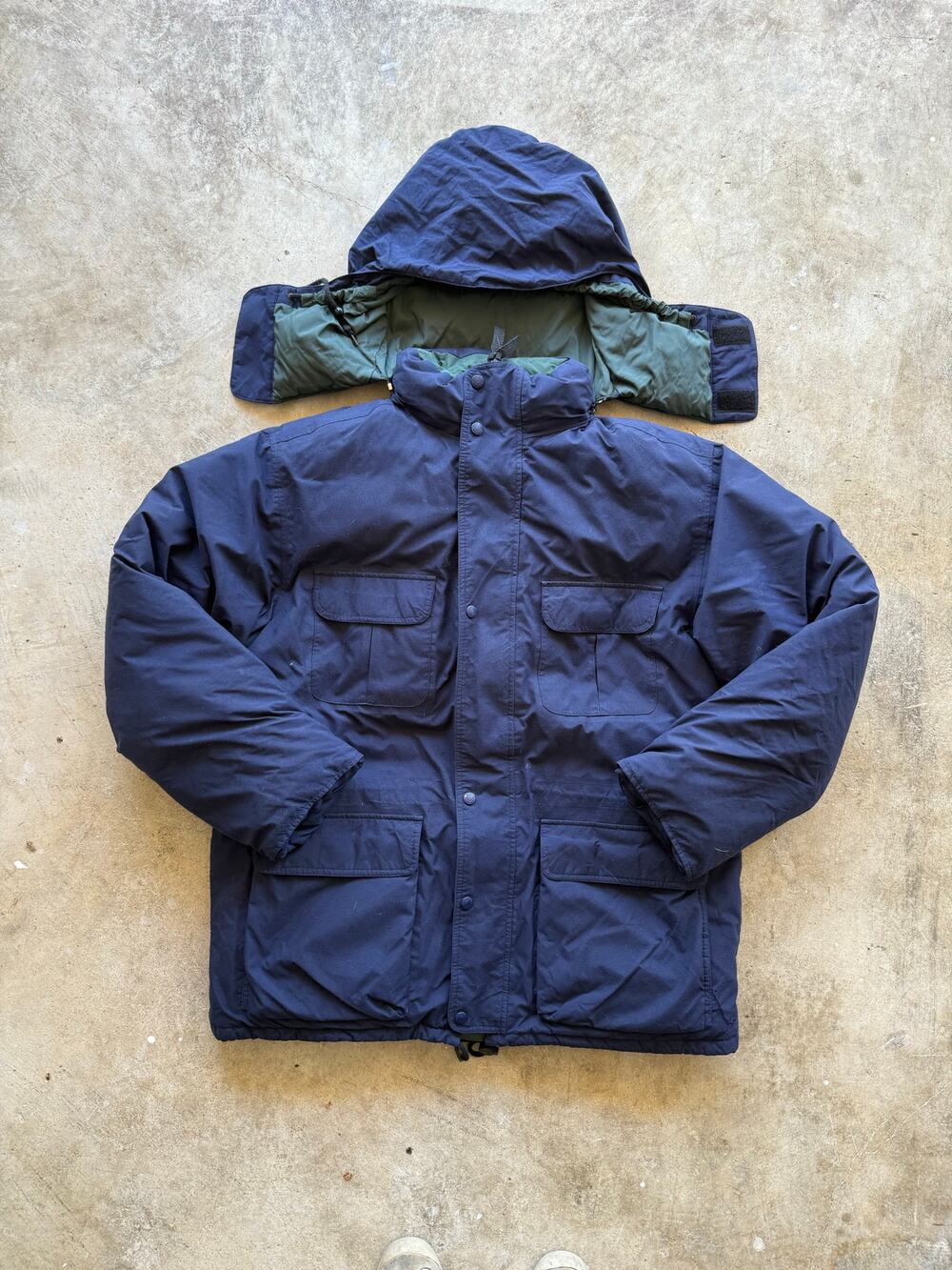 VTG 80s/90s Eddie Bauer Goose Down Ridgeline Gore-Tex Winter Hooded Jacket Large